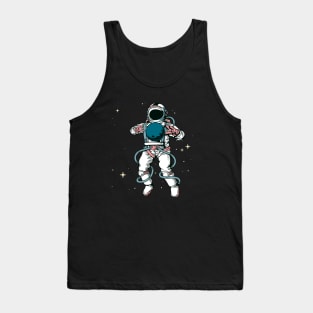 astronaut in space holding planet with stars astronaut lover Tank Top